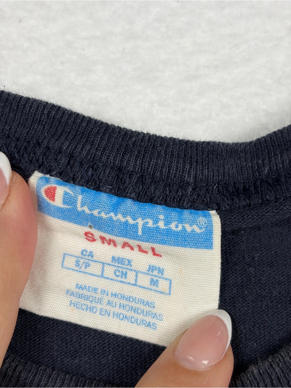 VTG‎ 90s Y2K Champion Heritage Big C Logo Navy Blue T-Shirt Men’s Small - Picture 5 of 9